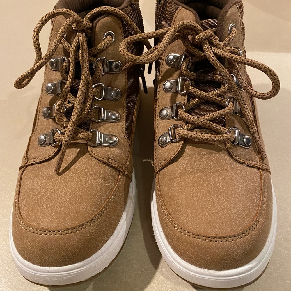 Cat & Jack Brown Boots with Lace-Up Design  Size 2